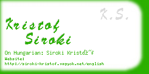 kristof siroki business card